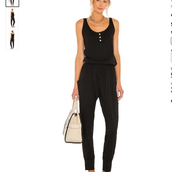 Eberjey Brie Cargo 100% Peruvian cotton jumpsuit - Picture 3 of 9